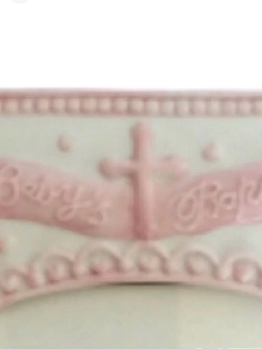 ENESCO Baby Baptism Picture Frame Bundle of Blessings Pink Ivory Vintage NWT